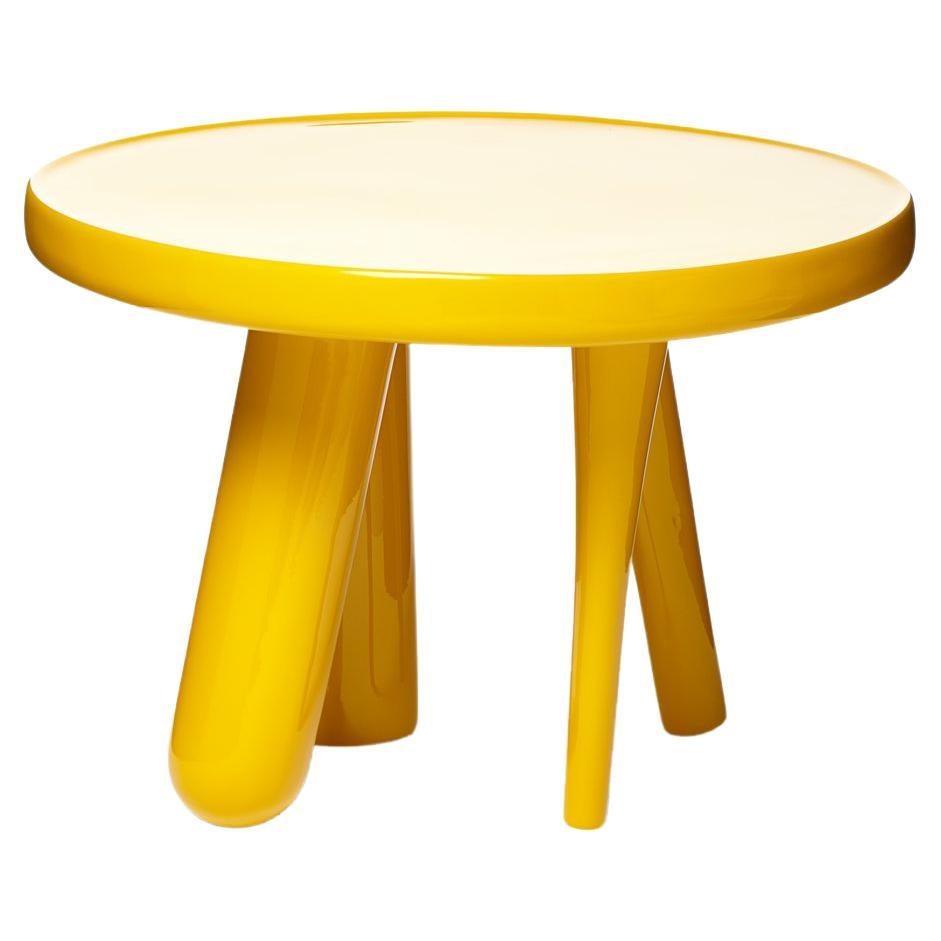 Moooi Elements 002 Golden Yellow Table in Wood with Upholstery by Jaime Hayon