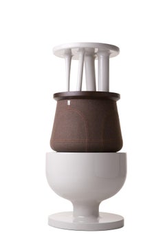 Moooi Elements 002 Iron Grey Table in Solid Wood with Upholstery by Jaime Hayon