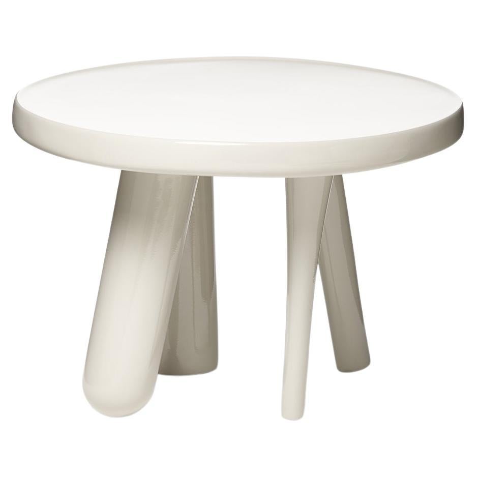 Moooi Elements 002 Silk Grey Table in Solid Wood with Upholstery by Jaime Hayon