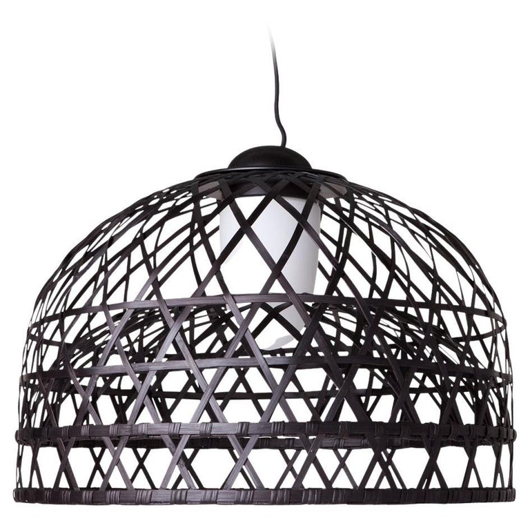 Moooi Emperor Large Suspension Lamp in Black Bamboo Rattan Shade by Neri  and Hu For Sale at 1stDibs | black bamboo lamp shade