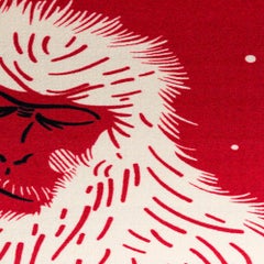 Tappeto Moooi Extinct Animals Indigo Macaque Red in poliammide a pelo corto