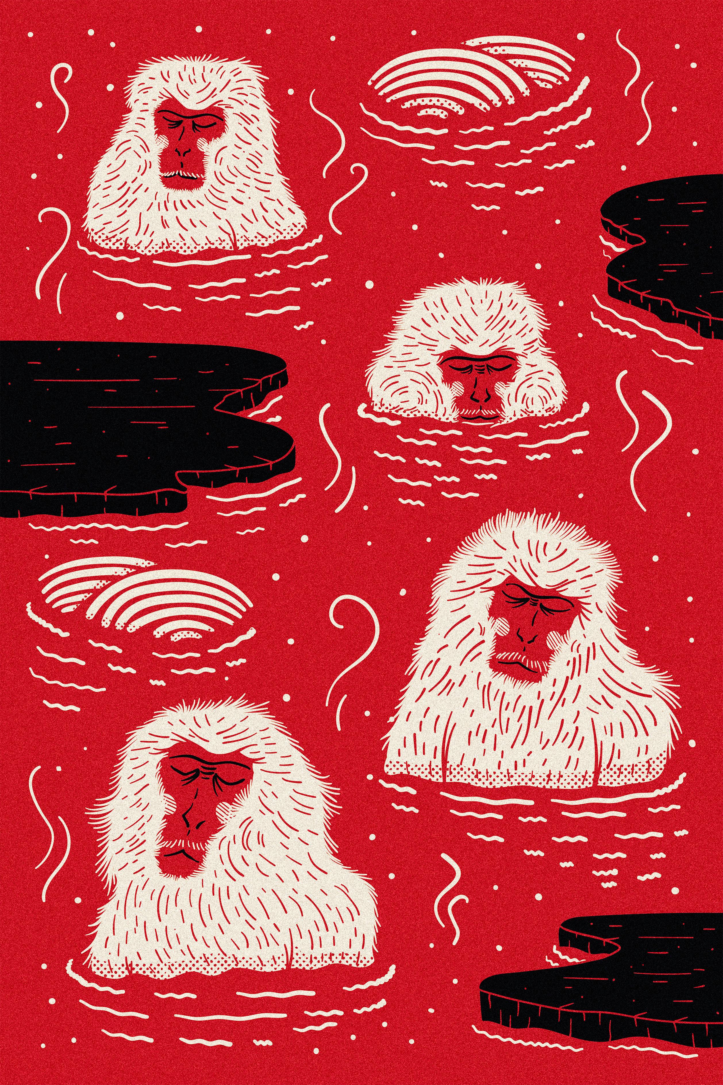 Moooi Extinct Animals Indigo Macaque Roter Teppich in weichem Garn Polyamide mit Tieren im Zustand „Neu“ im Angebot in Brooklyn, NY