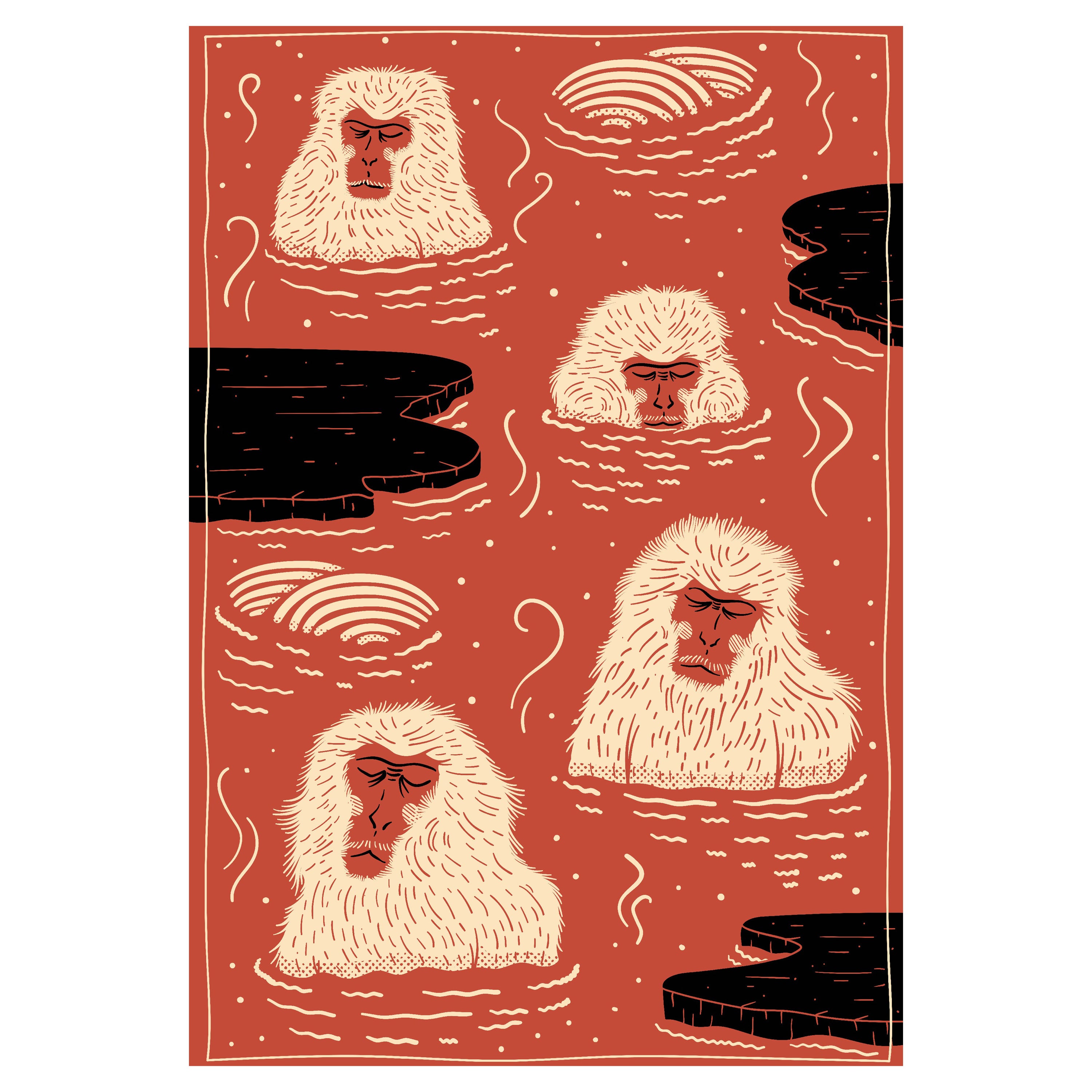 Moooi Alfombra Animales Extintos Indigo Macaco Rojo en Lana