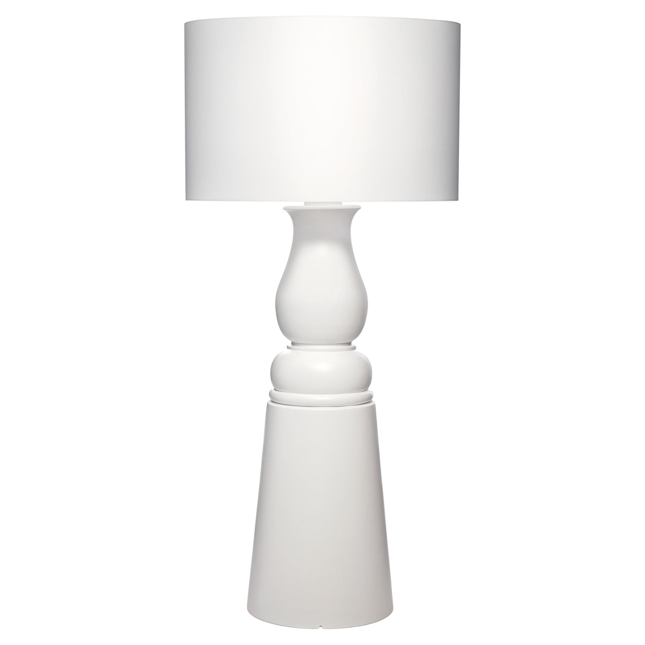 Moooi Farooo Large Floor Lamp in White Fibreglass Base with Laminate Shade