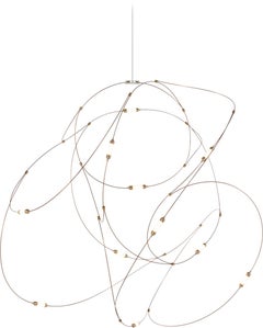 Lámpara de suspensión Moooi Flock of Light 11 en alambres de bronce con copas de latón