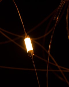 Moooi Flock of Light 31 Lampada a sospensione in fili di bronzo con coppe in ottone