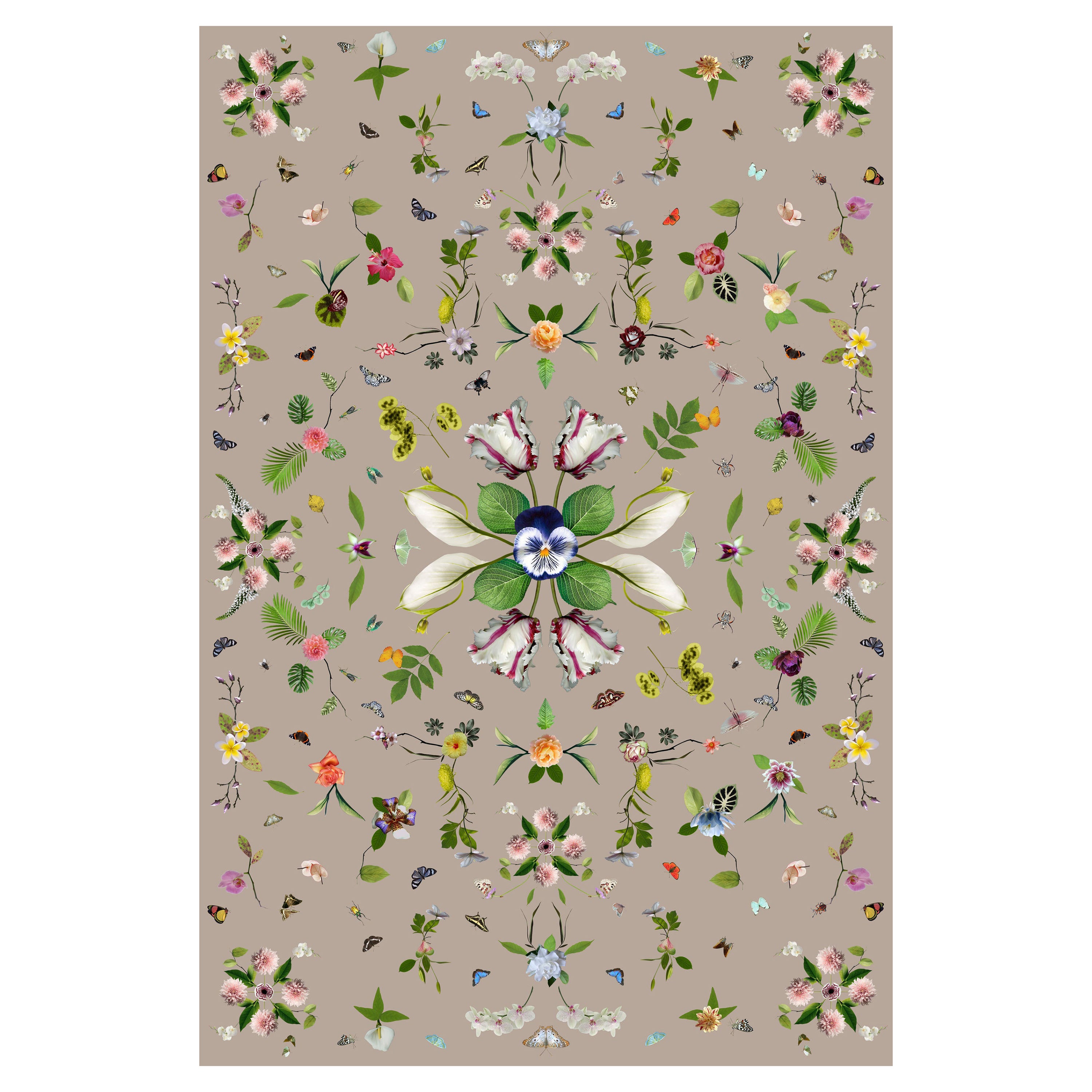 Beigefarbener Moooi Garden of Eden-Teppich in niedrigem Flor aus Polyamide von Edward van Vliet