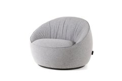 Fauteuil pivotant Moooi Hana en tapisserie grise Hallingdal 65, 130