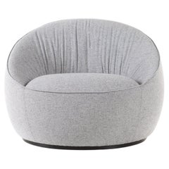 Fauteuil pivotant Moooi Hana en tapisserie grise Hallingdal 65, 130