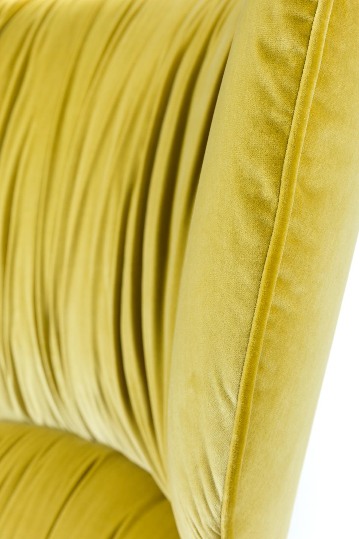 Moooi Hana Wingback Chair in Harald 3, 443 Yellow Upholstery In New Condition For Sale In Brooklyn, NY