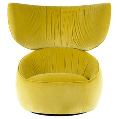 Chaise Moooi Hana Wingback en tissu jaune Harald 3, 443