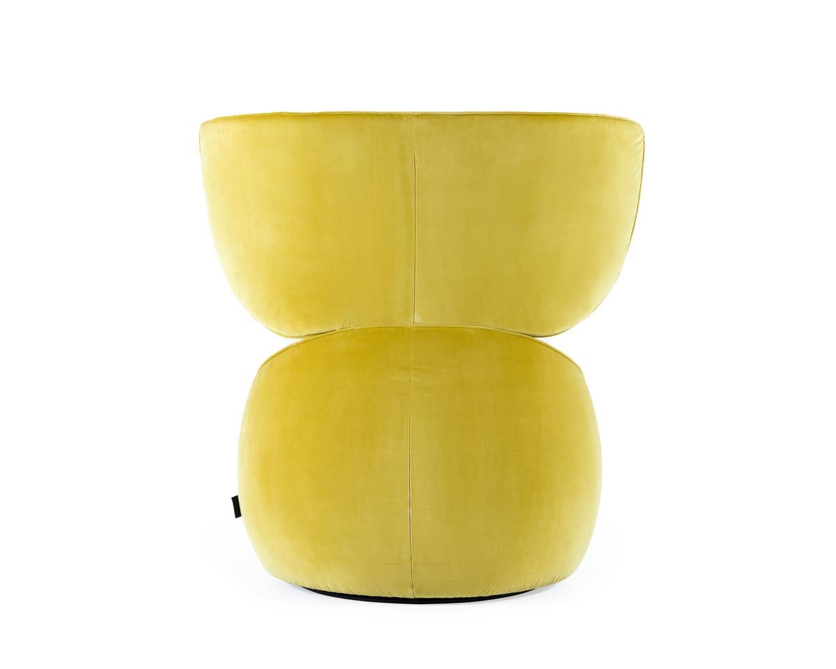 Moooi Hana Wingback Swivel Chair in Harald 3, 443 Yellow Upholstery For Sale 8