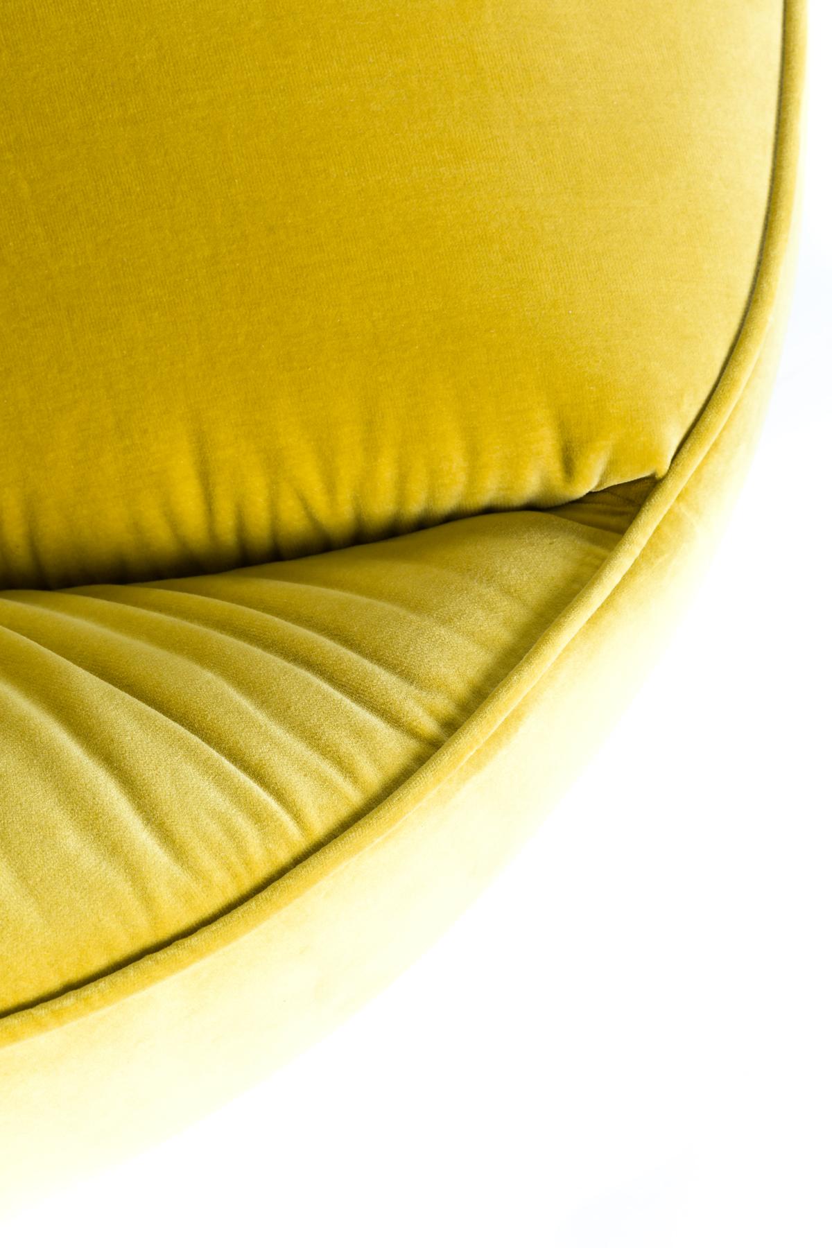Dutch Moooi Hana Wingback Swivel Chair in Harald 3, 443 Yellow Upholstery For Sale