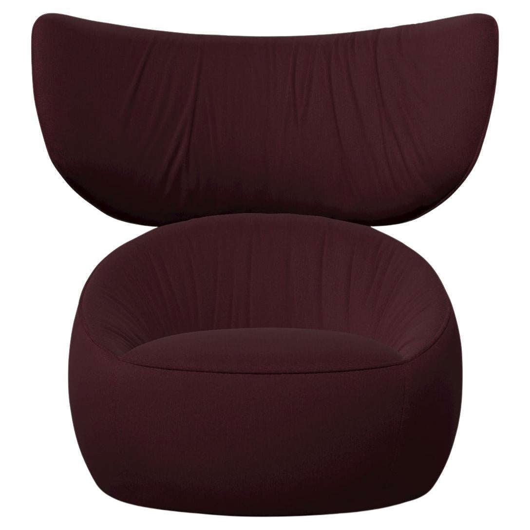 Moooi Hana Wingback Swivel Chair in Justo, Hinde Red Upholstery For Sale
