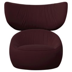 Moooi Hana Wingback Swivel Chair in Justo, Hinde Red Upholstery
