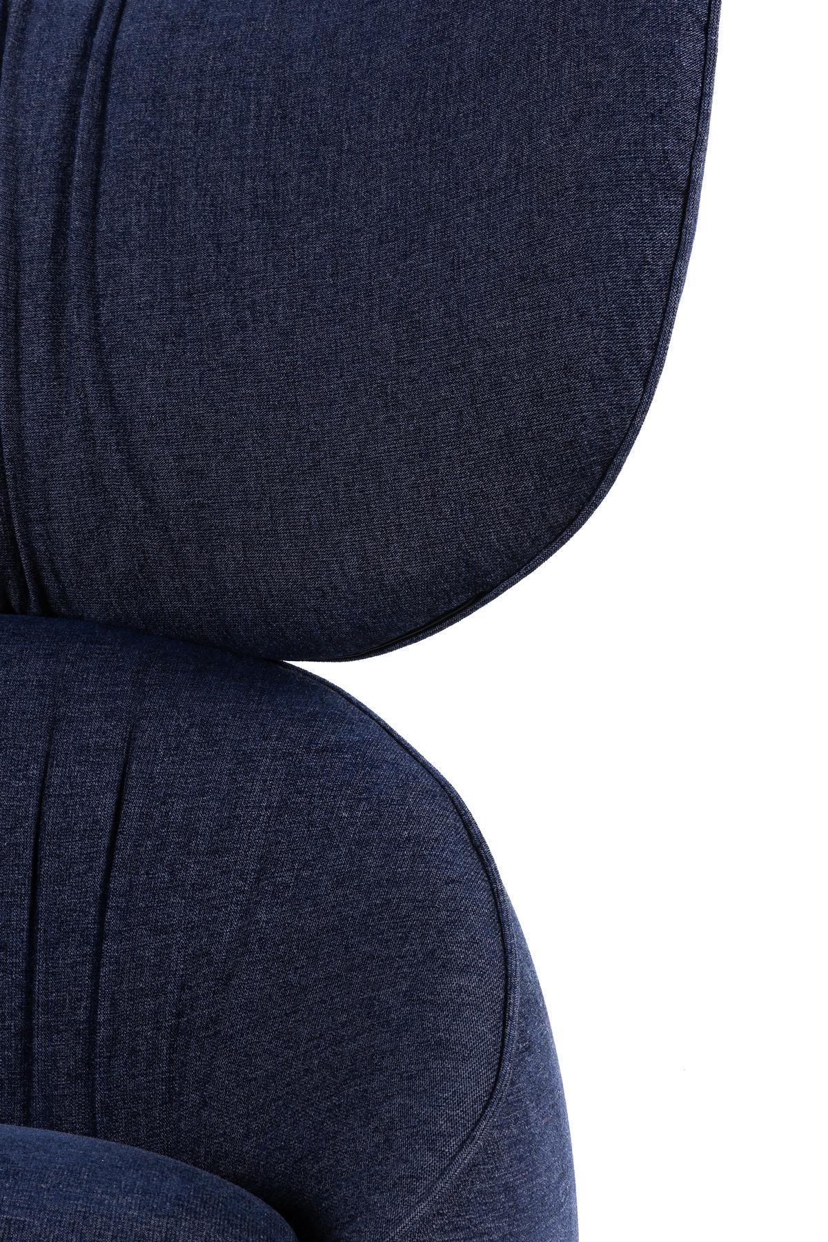 Moooi Hana Wingback Swivel Chair in Liscio, Grigio Blue Upholstery For Sale 2