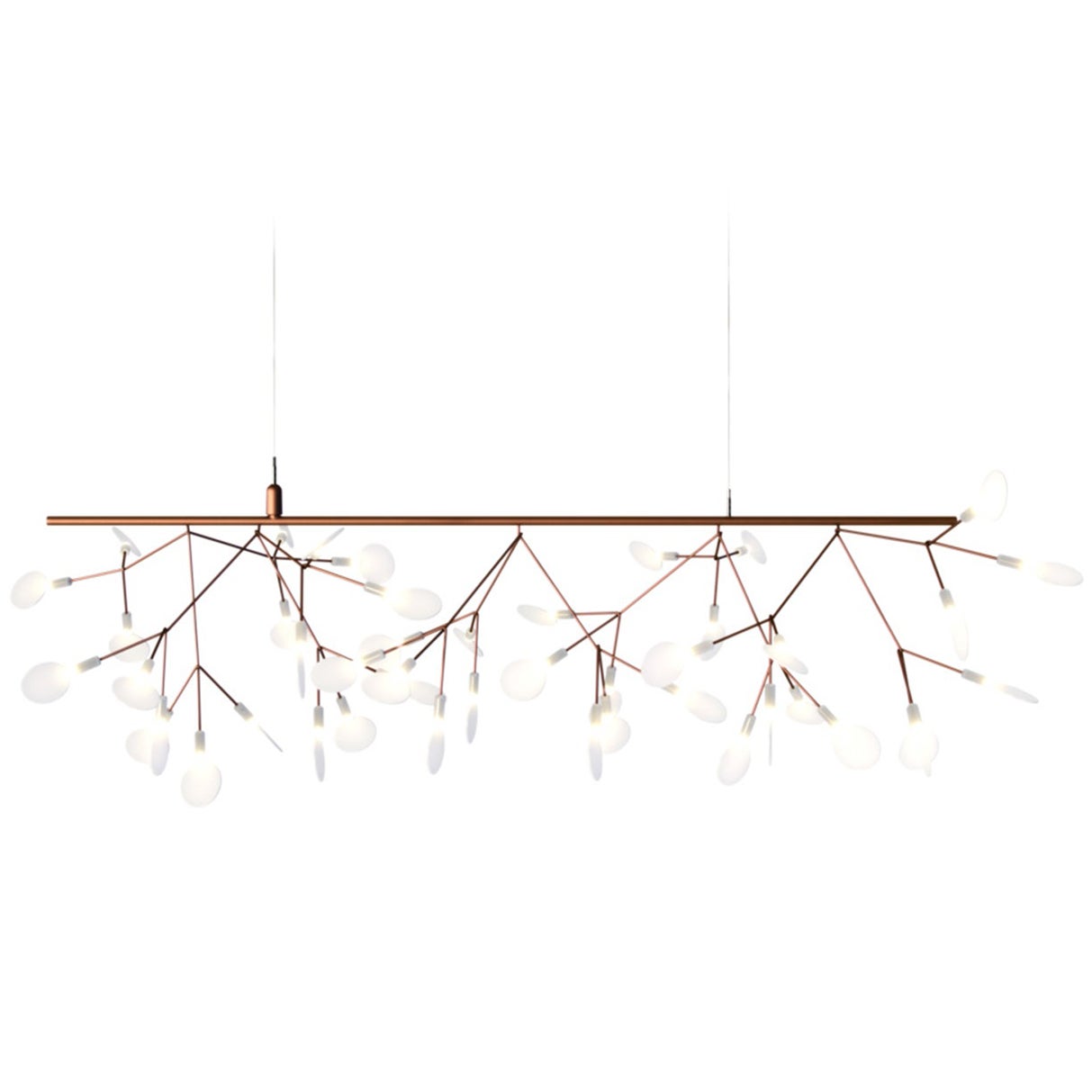 Lampe à suspension Heracleum Moooi sans fin en cuivre avec éclairages en polycarbonate, 10 m