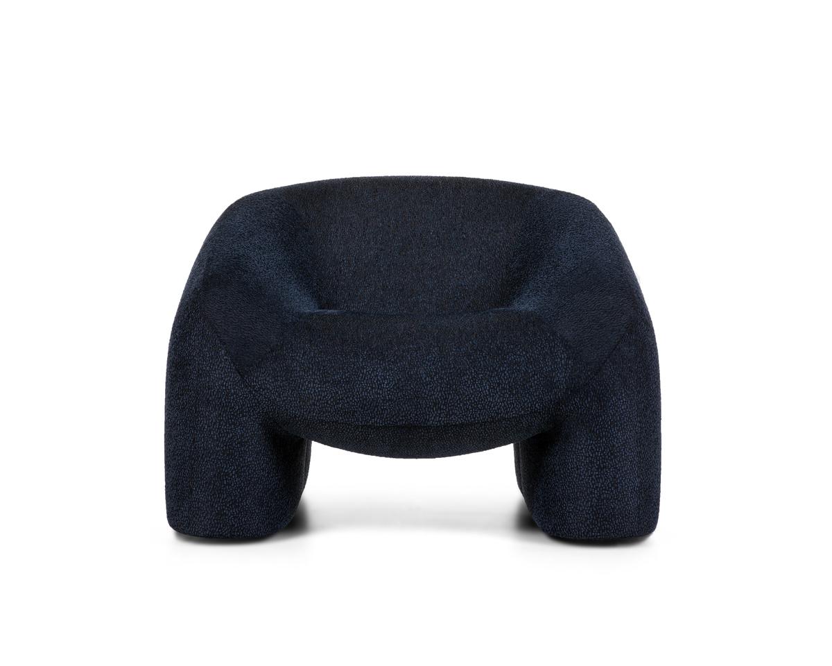 Moooi Hortensia Armchair in Calligraphy Bird Jacquard Blue Upholstery In New Condition For Sale In Brooklyn, NY