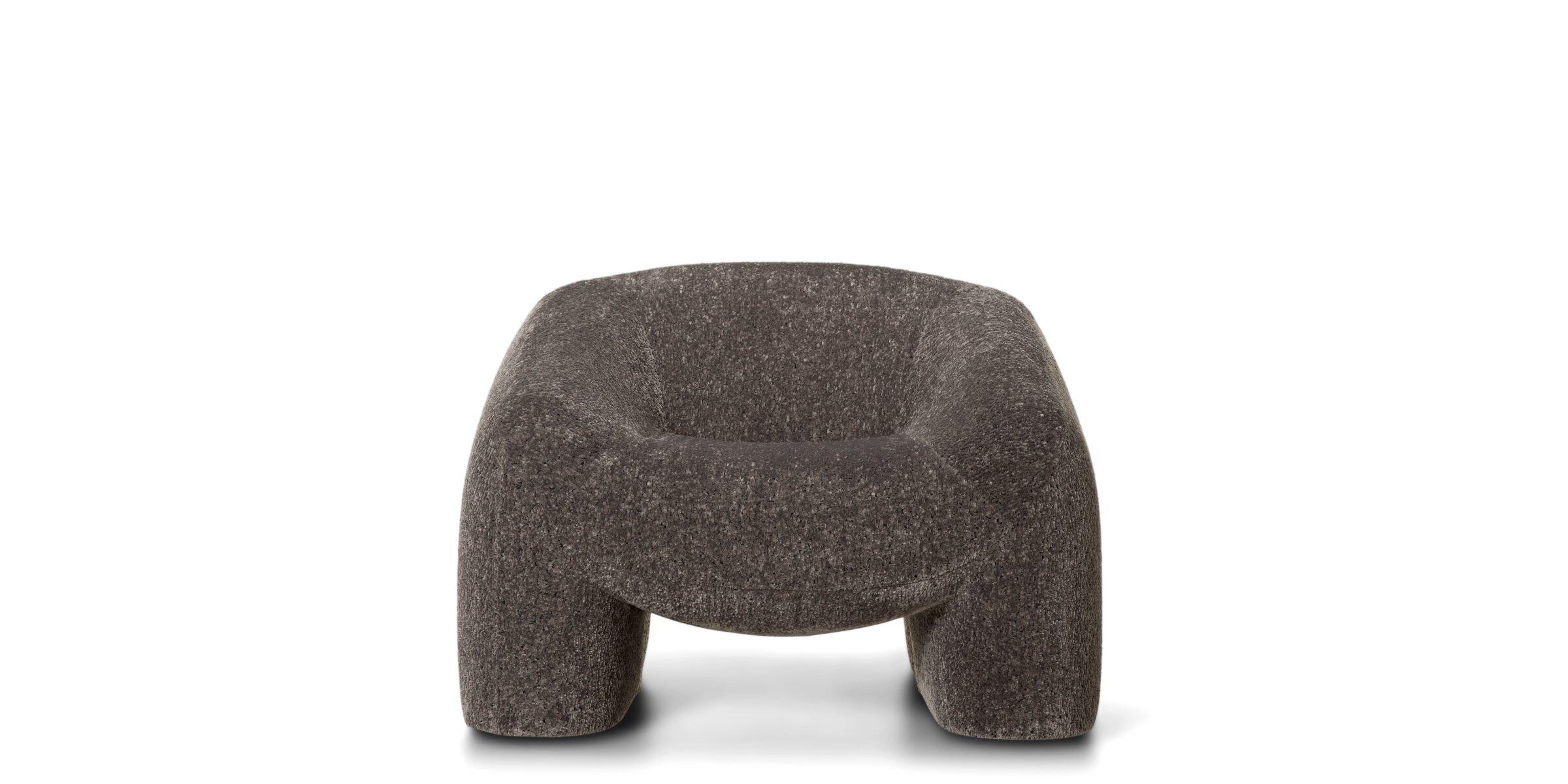 Contemporary Moooi Hortensia Armchair in Dodo Pavone Jacquard Darkgrey Upholstery For Sale