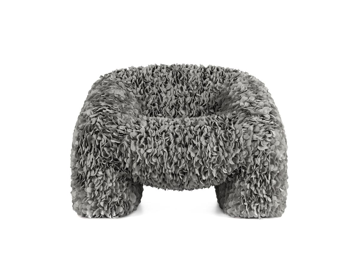 Moooi Hortensia Armchair in Petal Grey Upholstery For Sale 1