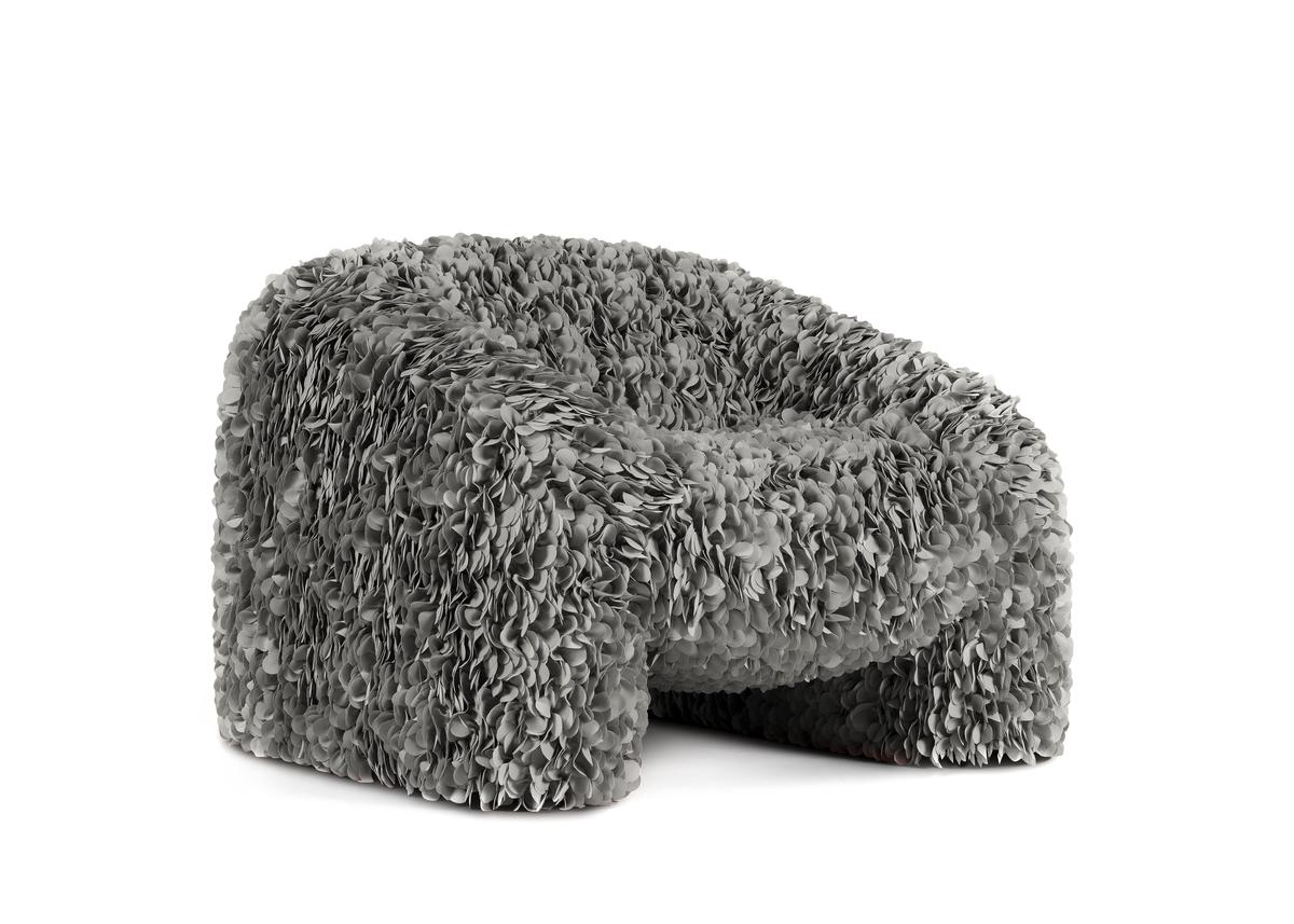 Moooi Hortensia Armchair in Petal Grey Upholstery For Sale 3