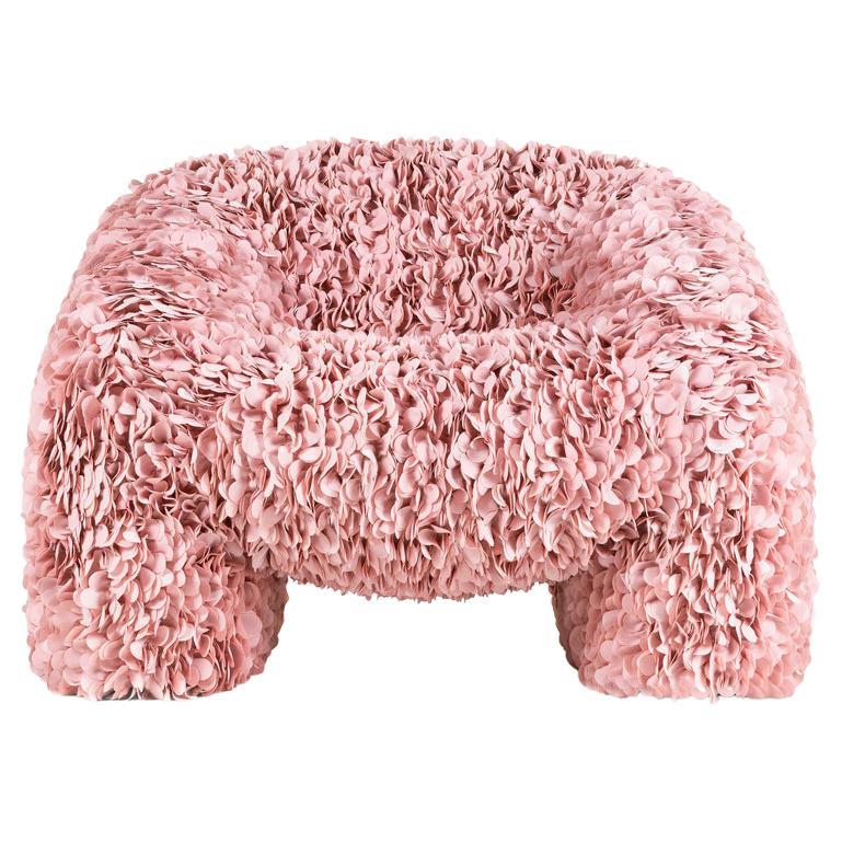 Moooi Hortensia Armchair in Petal Pink Upholstery For Sale