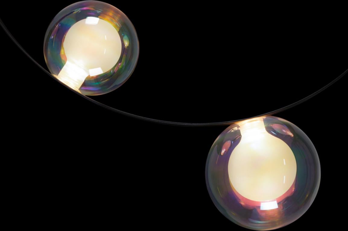 Moooi Hubble Bubble Große LED-Hängelampe mit Ölkugeln und Metallrahmen (Niederländisch) im Angebot