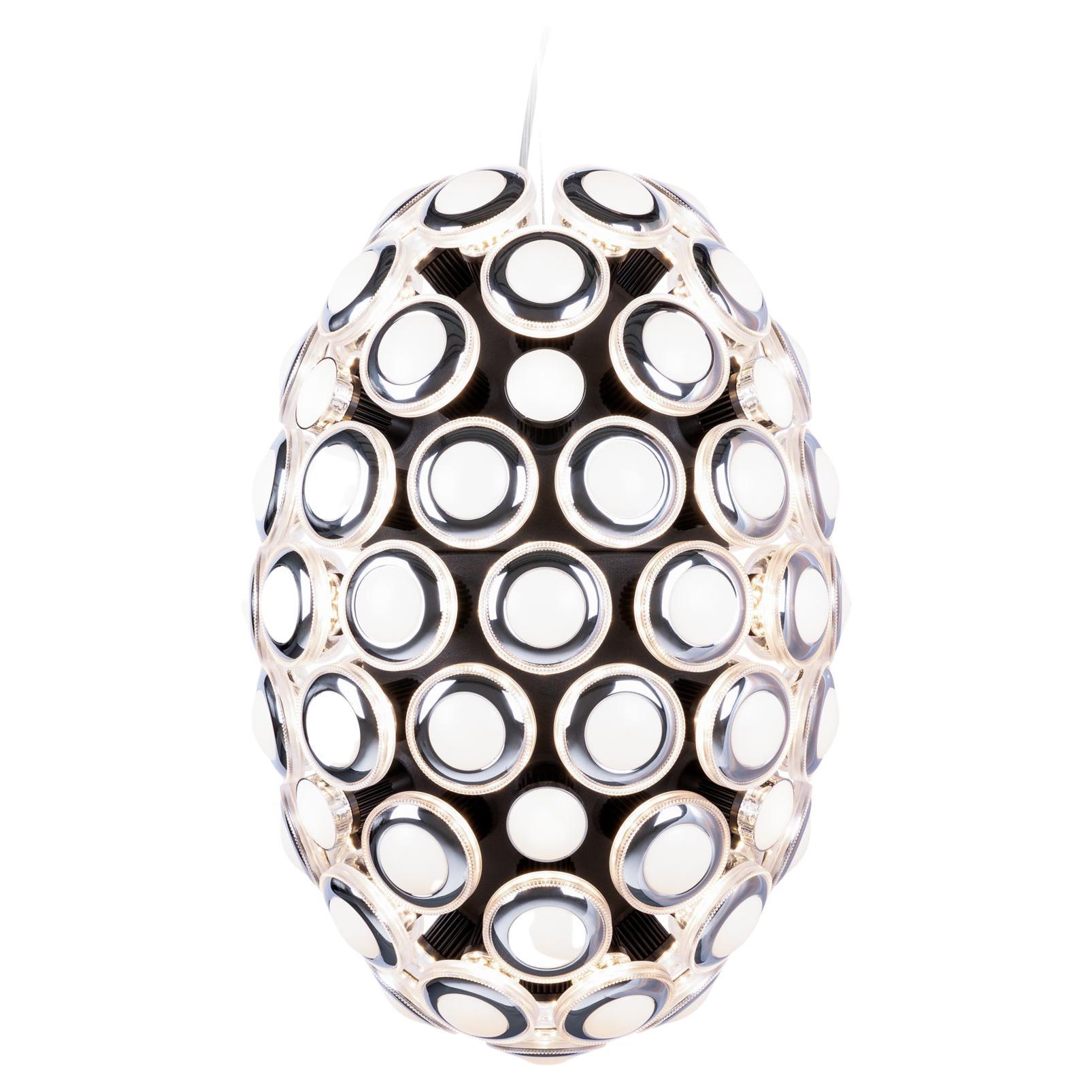Moooi Iconic Eyes 85 LED Suspension Lamp with Lenses and Chrome Detailing For Sale