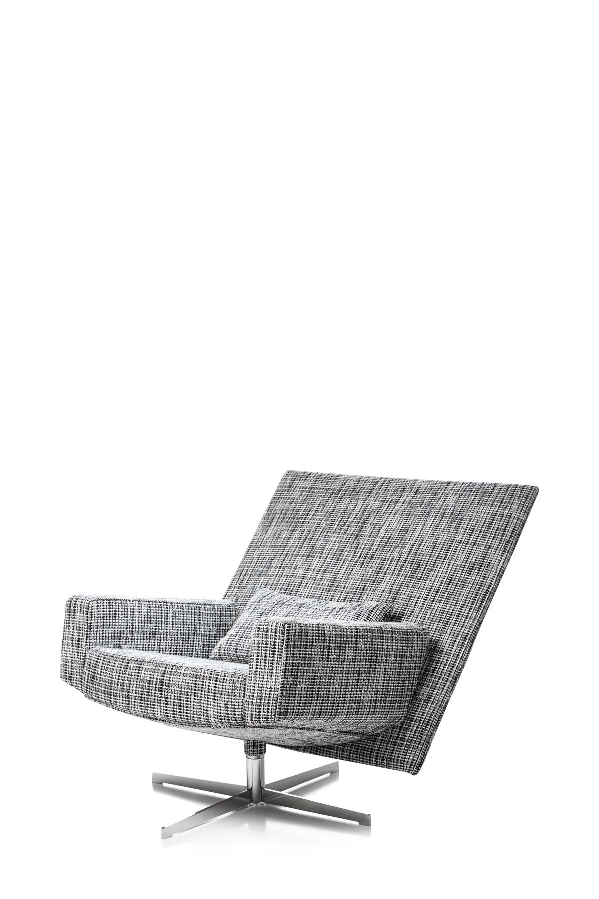 Modern Moooi Jackson Chair in Boucle, Black and White Upholstery with Steel Frame For Sale