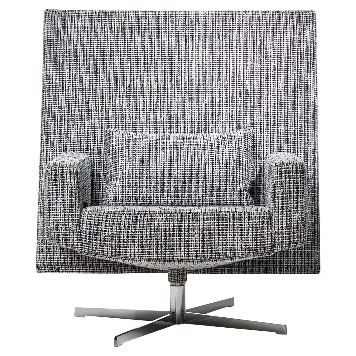 Sedia Moooi Jackson in Boucle, rivestimento bianco e nero con struttura in acciaio