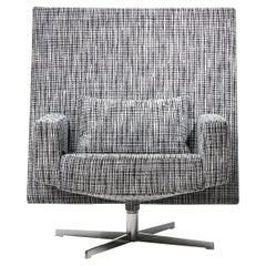Sessel Moooi Jackson aus Boucle mit schwarzer und weißer Polsterung und Stahlrahmen