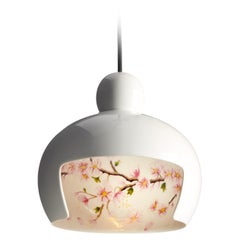 Moooi Juuyo Peach Flowers Suspension Lamp in White Ceramics by Lorenza Bozzoli