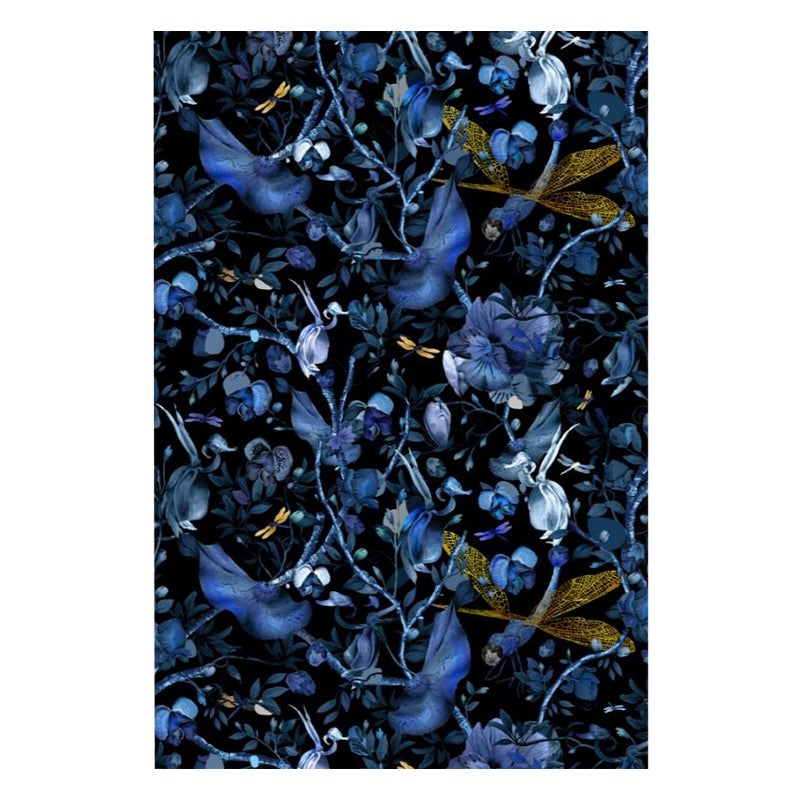 Moooi Grand tapis rectangulaire Biophillia bleu noir en polyamide à poils ras