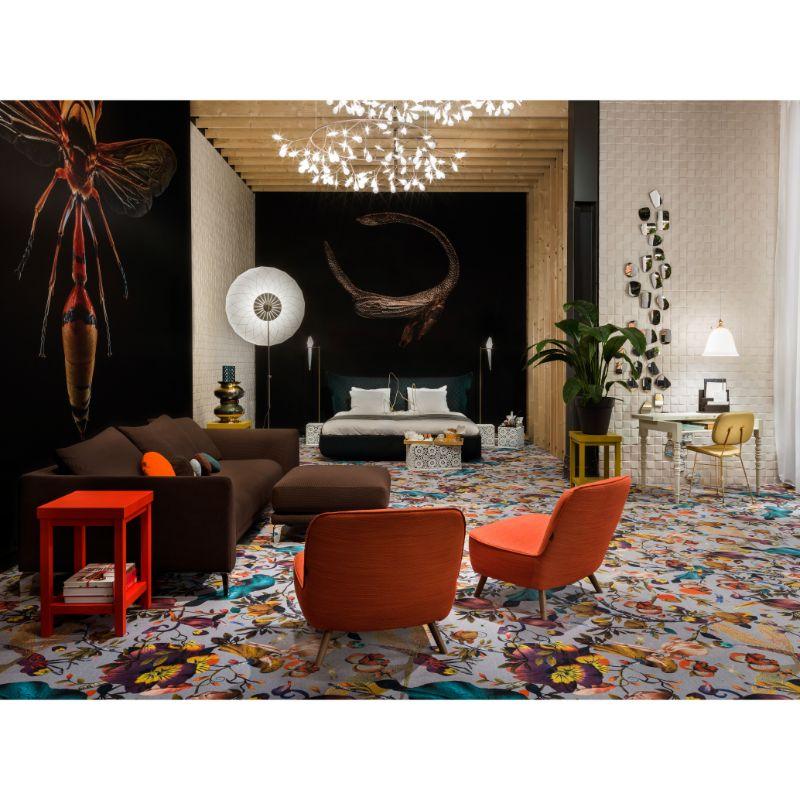Dutch Moooi Large Biophillia Slate Round Rug in Low Pile Polyamide by Kit Miles For Sale