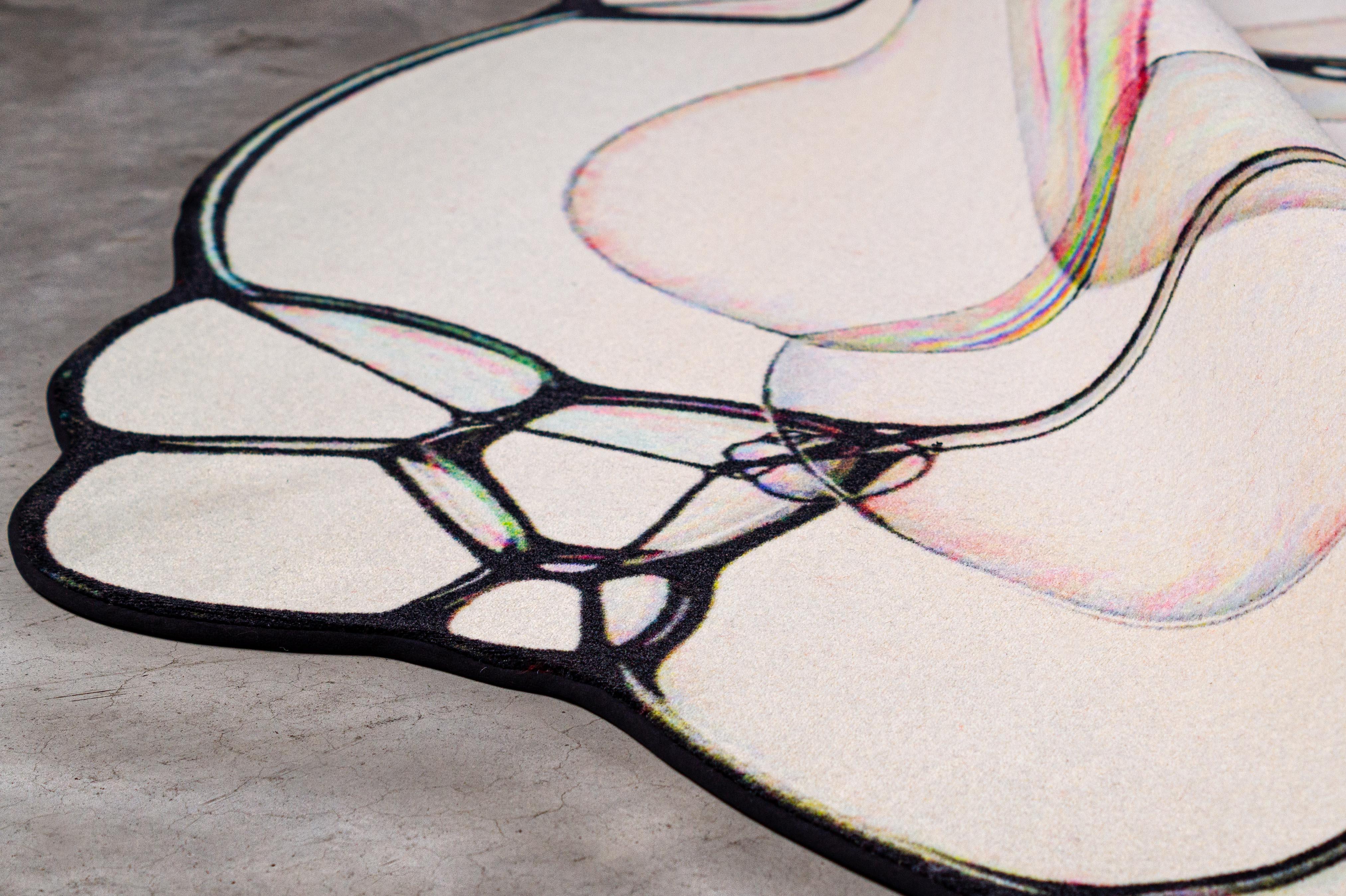 Moooi Large Bubble Natural Rug in Soft Yarn Polyamide by Sjoerd Vroonland In New Condition For Sale In Brooklyn, NY
