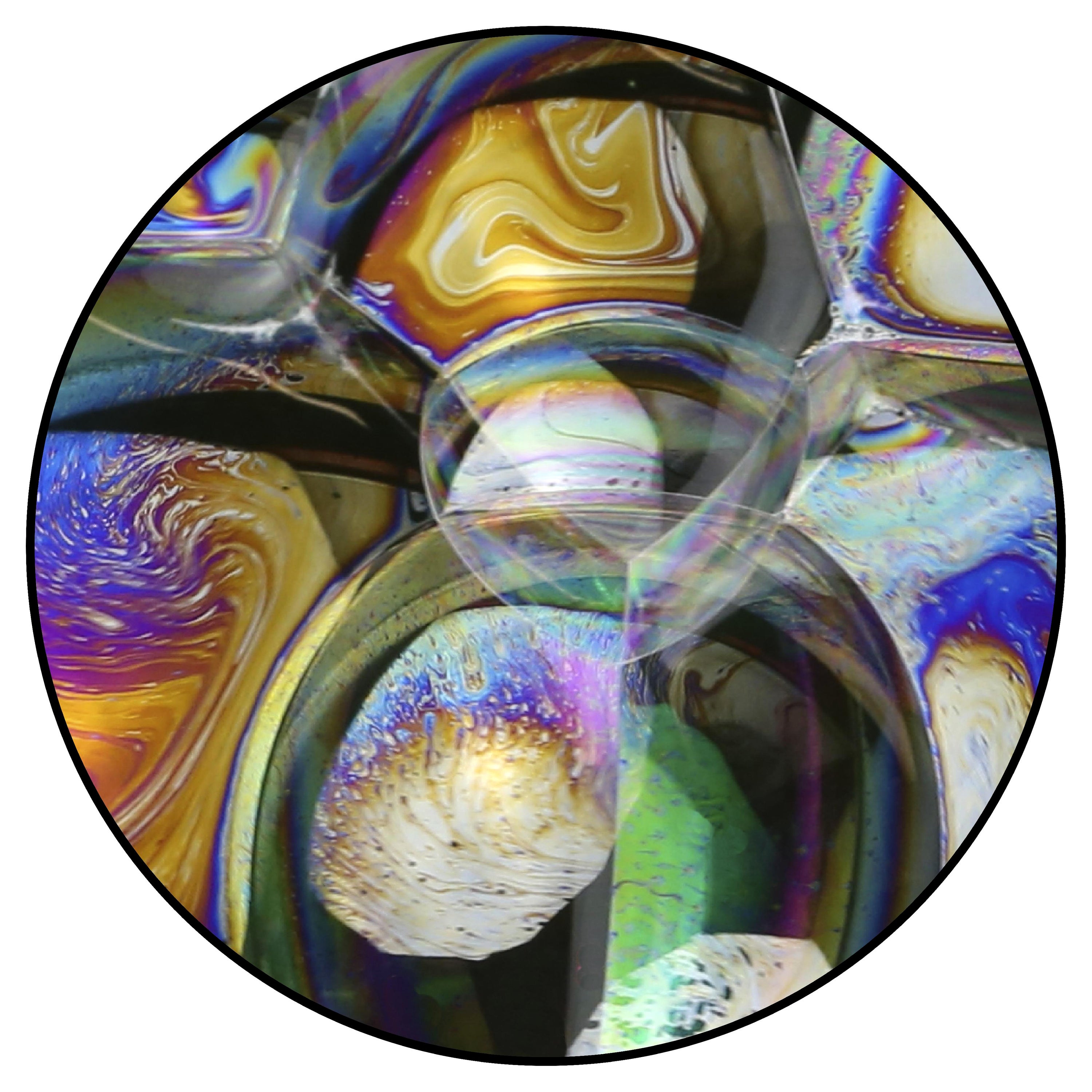 Tappeto Moooi Large Bubble Oil Zoom in lana con finitura BlindHem di Sjoerd Vroonland