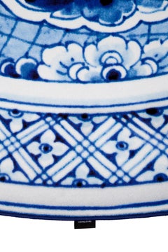 Moooi Large Delft Blue Plate Rug in Soft Yarn Polyamide by Marcel Wanders Studio