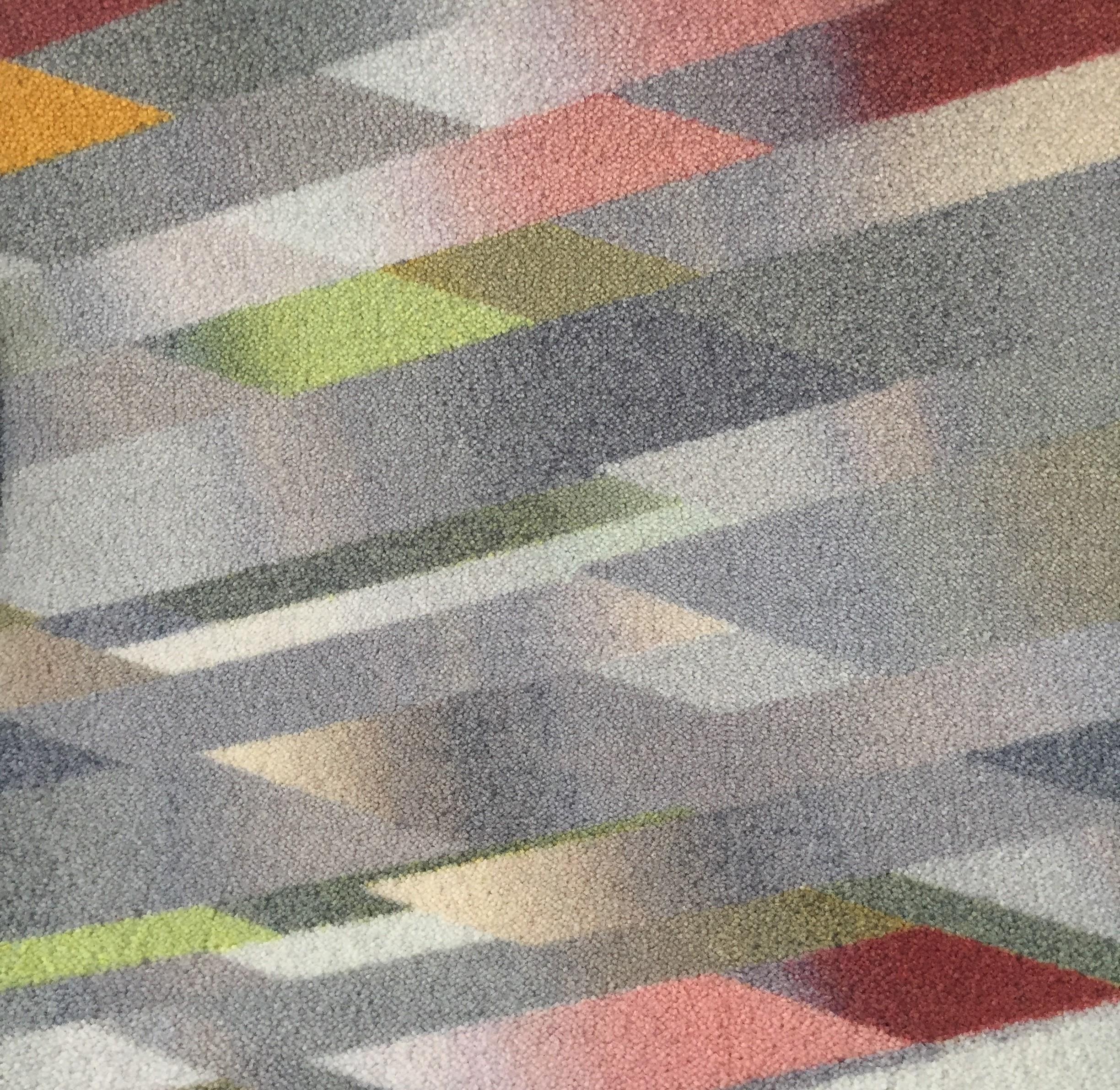 Dutch Moooi Large Diagonal Gradient Pastel Rug in Soft Yarn Polyamide by Kit Miles For Sale