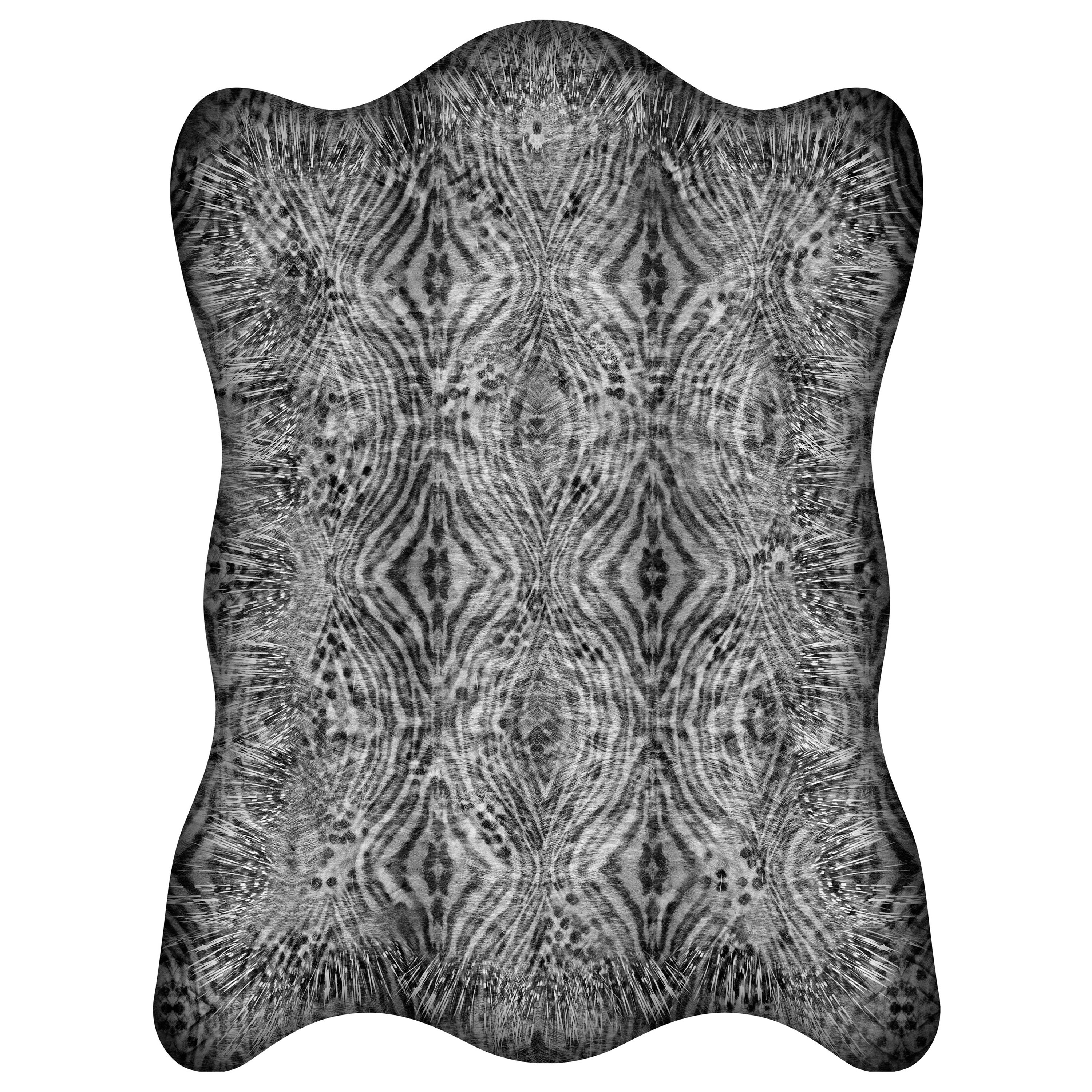 Moooi - Grand tapis à poils bas en polyamide avec armoiries d'animaux disparus