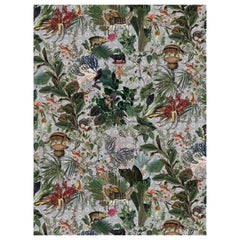 Moooi - Grand tapis rectangulaire « Animals Cloud » à poils bas en polyamide avec motif d'animaux disparus