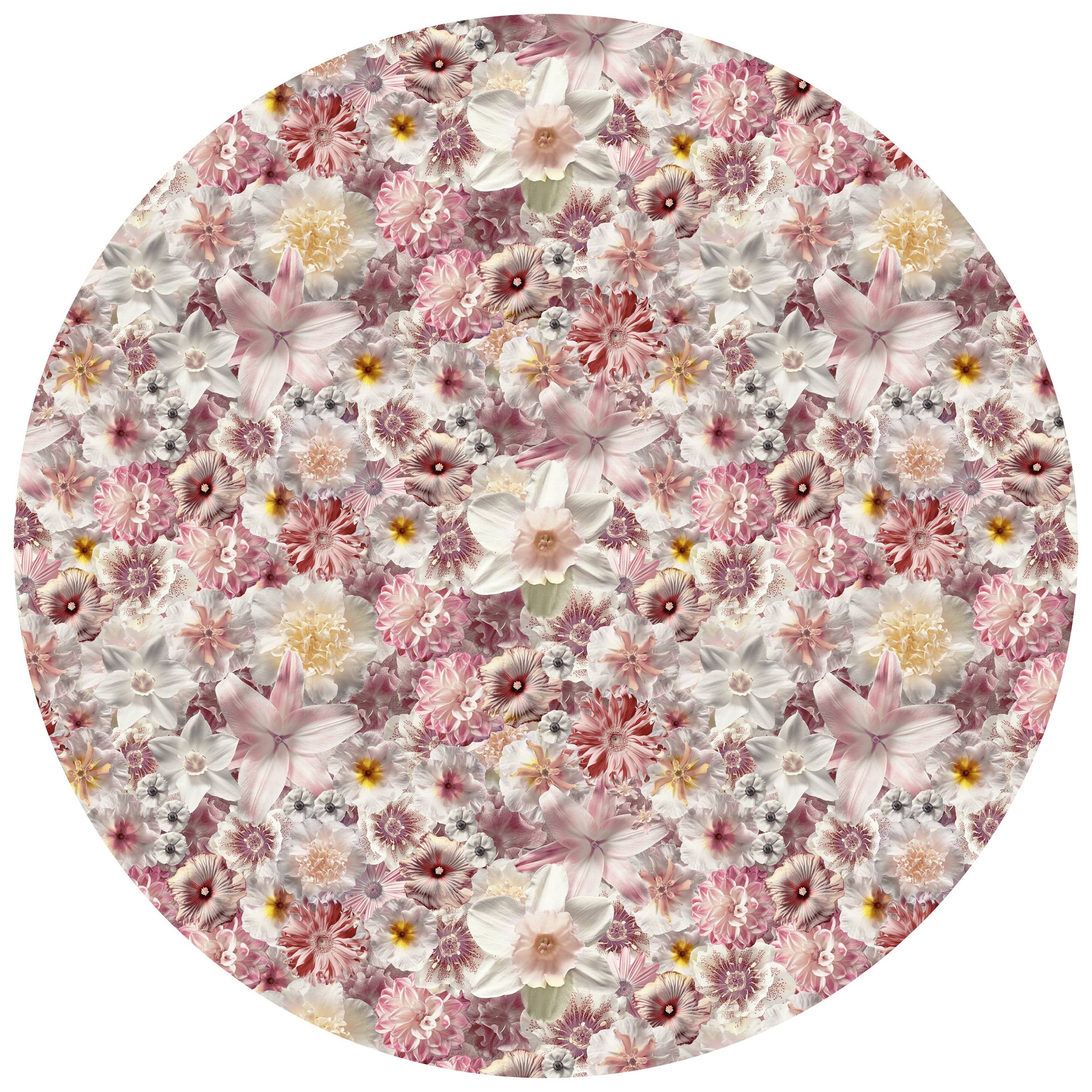 Grand tapis rond Moooi Flowergarden Day en polyamide à poils bas