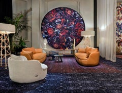 Moooi Large Fool's Paradise Runder Teppich aus niedrigflorigem Polyamid