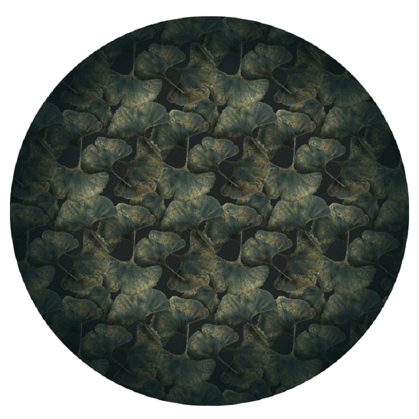 Moooi Grand tapis rond en laine Ginko Leaf Green par Edward van Vliet