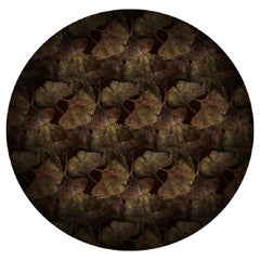 Moooi Alfombra redonda grande Ginko Leaf Rust de poliamida de hilo suave