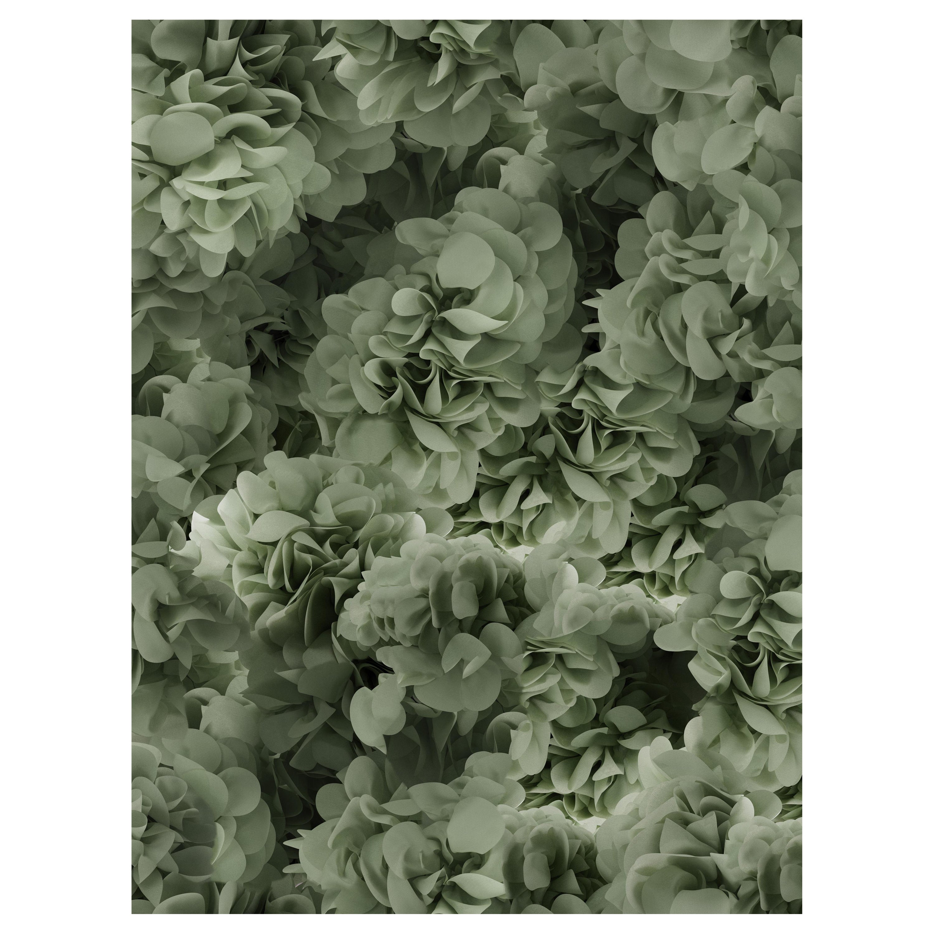 Moooi - Grand tapis rectangulaire vert hortensia en polyamide à poils bas