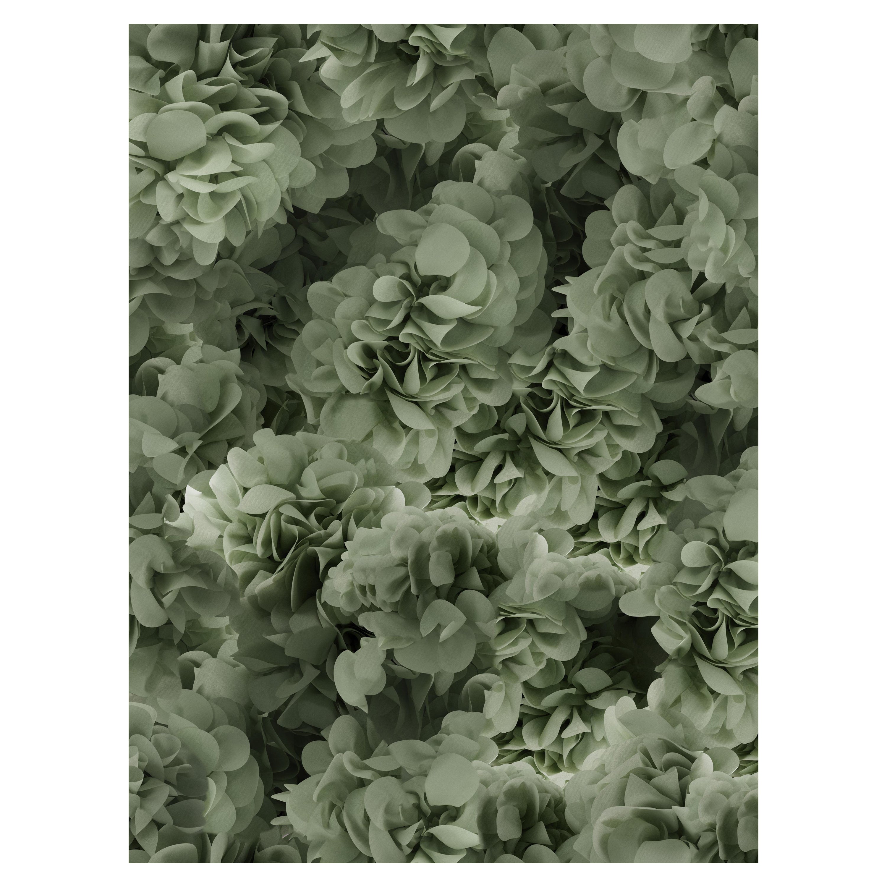 Moooi - Grand tapis rectangulaire vert hortensia en polyamide à fil souple