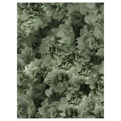 Grand tapis rectangulaire Moooi vert Hortensia en laine avec finition à ourlet aveugle