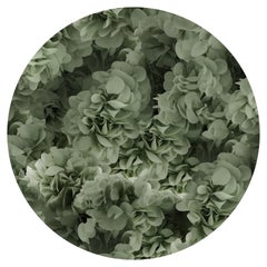 Grand tapis rond Moooi vert Hortensia en laine avec finition à ourlet aveugle
