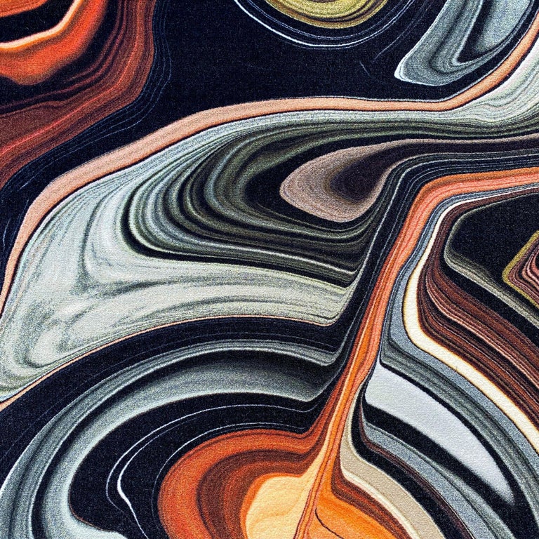 Moooi Large Liquid Layers Agate Rectangle Rug in Low Pile Polyamide ...