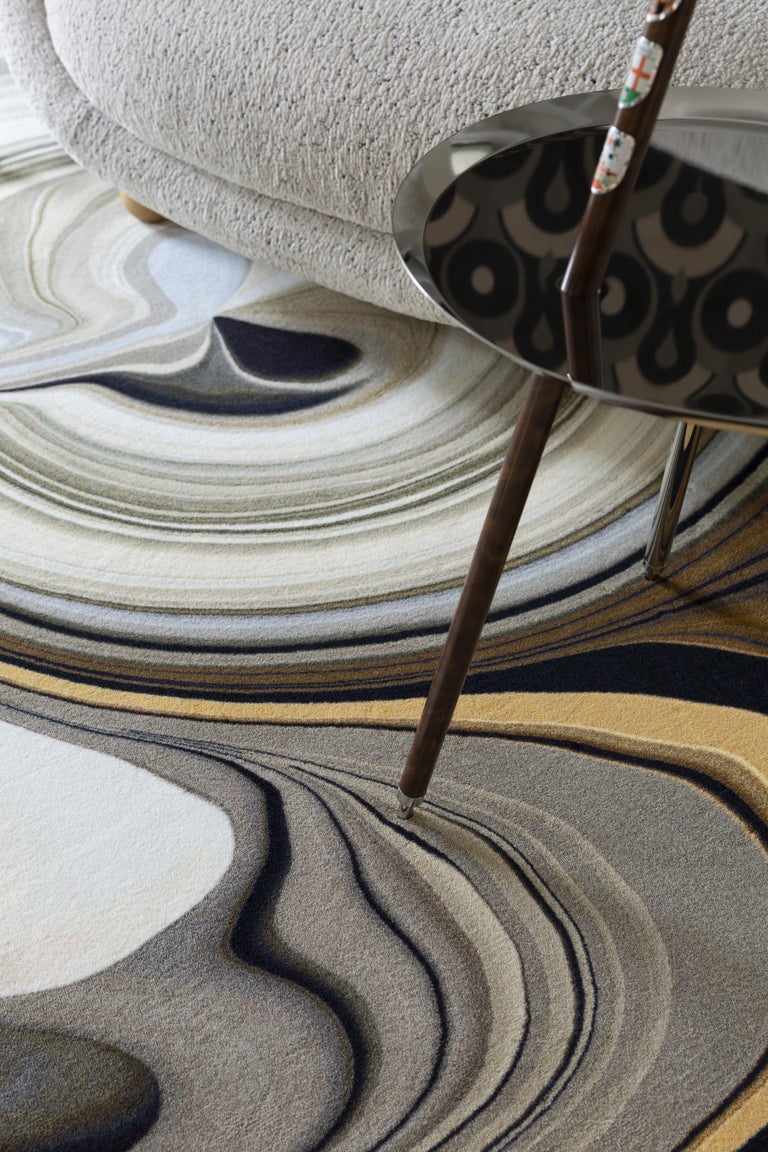 Moooi Large Liquid Layers Marl Rectangle Rug in Low Pile Polyamide by